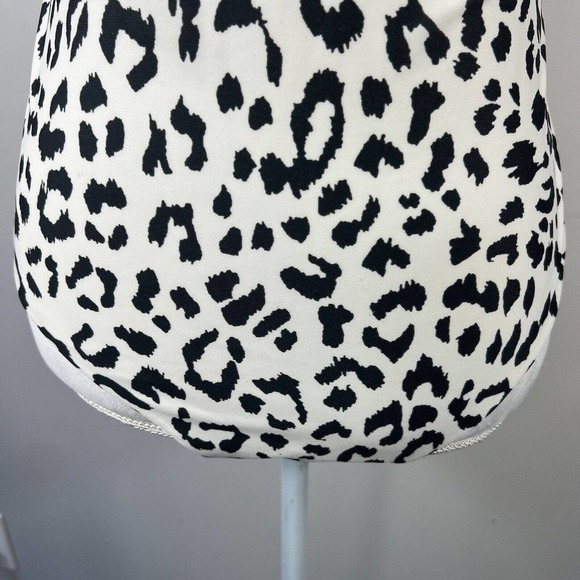 Aerie One Piece Swimsuit Sz L Cream Black Leopard Animal Print Tie Back - Picture 4 of 11